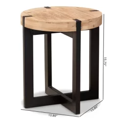 Horace Wood And Metal End Table Brown/Black - Baxton Studio -Luxe Living Interiors Shop GUEST 8f65a32a f9e9 4deb b423 ba57c811dc9d
