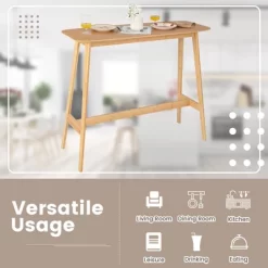 Costway Bamboo Bar Table 48'' High Top Console Dining Pub Table For Narrow Space Natural -Luxe Living Interiors Shop GUEST 905ef586 7fa4 4946 b327 2ba73e912e6d