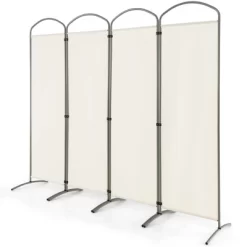 Costway 4 Panels Folding Room Divider 6 Ft Tall Fabric Privacy Screen Black/Brown/Grey/White -Luxe Living Interiors Shop GUEST 906e721d 12a8 4ea6 9bbb 37f65669c10d