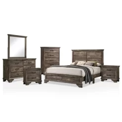 6pc Jacobia Rustic Bedroom Set Gray - HOMES: Inside + Out -Luxe Living Interiors Shop GUEST 912090f8 1dbf 4cea b46c cf4f189eb2a5