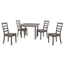 5pc Boulder Dining Set Barnwood Wire Brush - Boraam