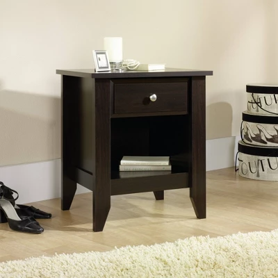 Shoal Creek Nightstand With Drawer & Storage Shelf - Jamocha Wood - Sauder 4 Shoal Creek Nightstand With Drawer & Storage Shelf - Jamocha Wood - Sauder - Image 2