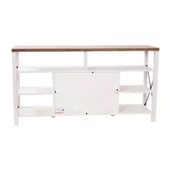 60" Brayden Modern Farmhouse TV Stand For TVs Up To 64" With Storage Cabinets White/Rustic Oak - Taylor & Logan 16 60" Brayden Modern Farmhouse TV Stand For TVs Up To 64" With Storage Cabinets White/Rustic Oak - Taylor & Logan -Luxe Living Interiors Shop GUEST 92b397c9 b454 4e9c 9e44 4047c914c3f4