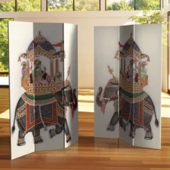 6" Double Sided Raja's Elephant Canvas Room Divider - Oriental Furniture -Luxe Living Interiors Shop GUEST 92e5560b 7e36 4181 a122 7d8f4add7bf5