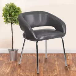 Flash Furniture Fusion Series Contemporary LeatherSoft Side Reception Chair With Chrome Legs