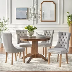 Set Of 2 Portico Tufted High Back Velvet Dining Chairs Gray - Buylateral -Luxe Living Interiors Shop GUEST 934c67cf 9df5 4b5d 8be6 3e6f6336f8ee