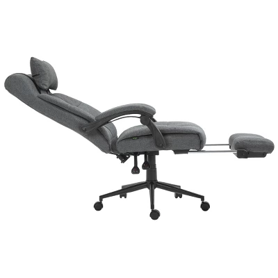 Vinsetto Executive Linen-Feel Fabric Office Chair High Back Swivel Task Chair With Adjustable Height Upholstered Retractable Footrest, Headrest And Padded Armrest 10 Vinsetto Executive Linen-Feel Fabric Office Chair High Back Swivel Task Chair With Adjustable Height Upholstered Retractable Footrest, Headrest And Padded Armrest - Image 8