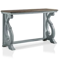 Crimber Trestle Sofa Table Oak/Antique Blue - MiBasics -Luxe Living Interiors Shop GUEST 9467dca3 4466 4616 9d54 9e87956e6913