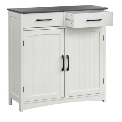 Dalton 2 Door Buffet Cabinet White/Charcoal Gray - Buylateral 7 Dalton 2 Door Buffet Cabinet White/Charcoal Gray - Buylateral - Image 5
