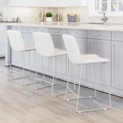 Set Of 2 Lorient Counter Height Barstool Chairs White - ZM Home -Luxe Living Interiors Shop GUEST 957a21f2 435d 40ac a818 c0533f37db47