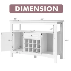 Costway Storage Buffet Sideboard Table Kitchen Sever Cabinet Wine Rack White -Luxe Living Interiors Shop GUEST 95a62822 92aa 4f57 b78b a3da740a3bfc