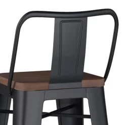 Set Of 2 30" Josephine Metal/Wood Counter Height Barstools Black - WyndenHall -Luxe Living Interiors Shop GUEST 95ccd28c 93d8 48d7 82e1 1473b11fc259