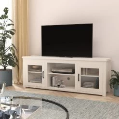 Traditional Full Glass Door TV Stand For TVs Up To 80" - Merrick Lane -Luxe Living Interiors Shop GUEST 95f62a9f 6322 4b74 b8a1 ef36576c8f96