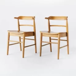 2pk Kaysville Curved Back Wood Dining Chair - Threshold™ Designed With Studio McGee -Luxe Living Interiors Shop GUEST 96181127 0bb6 41a1 999c 8f5d44c53b74