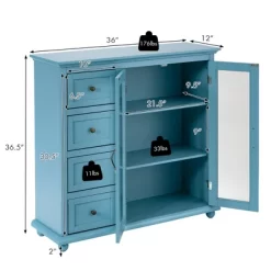 Costway Buffet Sideboard Table Kitchen Storage Cabinet W/ Drawers & Doors WhiteBlueGreen -Luxe Living Interiors Shop GUEST 96249d9d 6066 4ae6 86da 2f59e84cb779