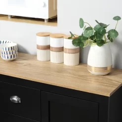 HOMCOM Kitchen Sideboard With Adjustable Shelves, Dining Buffet Cabinet With 3 Storage Drawers, Black -Luxe Living Interiors Shop GUEST 964a4713 01d2 4fe4 a395 60b7475f83ce