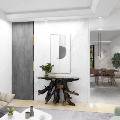 Contemporary Teak Wood Console Table Gold - Olivia & May -Luxe Living Interiors Shop GUEST 971d451a 9f39 4981 b85d 8308d65d4e57