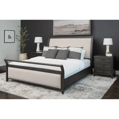 3pc Cindi Sleigh Bedroom Set Gray - Abbyson Living 3 3pc Cindi Sleigh Bedroom Set Gray - Abbyson Living