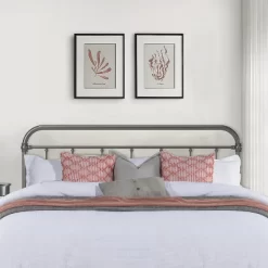 King Kirkland Metal Headboard Aged Pewter - Hillsdale Furniture
