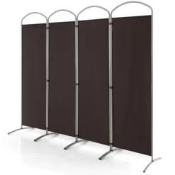 Costway 4 Panels Folding Room Divider 6 Ft Tall Fabric Privacy Screen Black/Brown/Grey/White -Luxe Living Interiors Shop GUEST 982d832f ecc4 4ff9 b7c9 082ff784d7b0