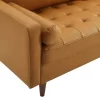 81" Valour Leather Sofa Tan - Modway