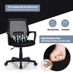 Costway Mid-Back Office Executive Chair Mesh Chair Height Adjustable W/ Lumbar Support 18 Costway Mid-Back Office Executive Chair Mesh Chair Height Adjustable W/ Lumbar Support -Luxe Living Interiors Shop GUEST 98c51f46 e3d0 4752 9cf6 8e0b01172c61