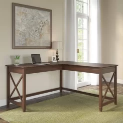 60W Key West L Shaped Desk - Bush Furniture