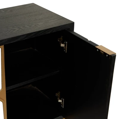 Glam Mirrored Wood Cabinet - Olivia & May 8 Glam Mirrored Wood Cabinet - Olivia & May - Image 6