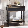 55 Downing Street Modern Luxe Wood Rectangular Accent Side End Table 15" X 24" With Drawer Shelf Black Gold For Living Room Home -Luxe Living Interiors Shop GUEST 99f0c36b 9348 41de 9b9c 9e0db7f29106