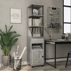 2pc Clander TV Stand And Bookcase Tower Set Vintage Gray Oak - HOMES: Inside + Out -Luxe Living Interiors Shop GUEST 9a3c4b3c 916a 4eea 860d ea6168c9995e