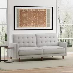 Glenwillow Home 81.5" Mies Upholstered Square Arm Convertible Sleeper Sofa In MCM Vintage Design -Luxe Living Interiors Shop GUEST 9a9f9539 3f35 4de5 89e3 41d364601f6d