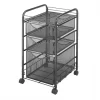 Steel Onyx Mesh File Cart With 1 File Drawer And 2 Small Drawers In Black-Safco -Luxe Living Interiors Shop GUEST 9aa3b662 dcc9 42eb 9603 36bb065e1285