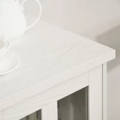 HOMCOM Modern Buffet Cabinet With Sliding Door, Wine Bar Cabinet With Storage, Kitchen/Dining Room Storage Cabinet With Shelves, White -Luxe Living Interiors Shop GUEST 9ac5a6ce b0d9 4b55 ba9c 49350f64213e