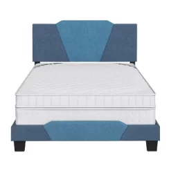 Full Sydney Color Block Blue/Ocean Linen Upholstered Platform Bed Blue - Eco Dream -Luxe Living Interiors Shop GUEST 9b2ac022 9ac3 4654 b79c 3d05c466e591