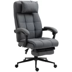 Vinsetto Executive Linen-Feel Fabric Office Chair High Back Swivel Task Chair With Adjustable Height Upholstered Retractable Footrest, Headrest And Padded Armrest 14 Vinsetto Executive Linen-Feel Fabric Office Chair High Back Swivel Task Chair With Adjustable Height Upholstered Retractable Footrest, Headrest And Padded Armrest -Luxe Living Interiors Shop GUEST 9b340189 e95d 41d4 86f4 a895672bbfcc