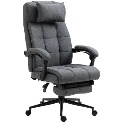 Vinsetto Executive Linen-Feel Fabric Office Chair High Back Swivel Task Chair With Adjustable Height Upholstered Retractable Footrest, Headrest And Padded Armrest 5 Vinsetto Executive Linen-Feel Fabric Office Chair High Back Swivel Task Chair With Adjustable Height Upholstered Retractable Footrest, Headrest And Padded Armrest - Image 3