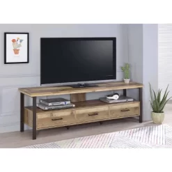 Morello 3 Drawer TV Stand For TVs Up To 80" Weathered Pine - Coaster