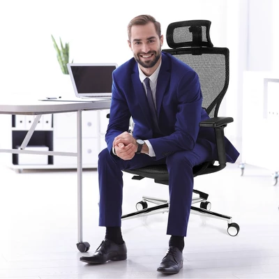 Costway Ergonomic Office Chair High-Back Mesh Chair W/Adjustable Lumbar Support 3 Costway Ergonomic Office Chair High-Back Mesh Chair W/Adjustable Lumbar Support