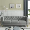 Living Room Modern Velvet Sofa With Button Tufted Square Arms And Metal Legs - ModernLuxe -Luxe Living Interiors Shop GUEST 9bea1406 7e09 4e5e 952c bf28dee8ed36