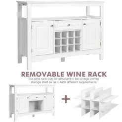 Costway Storage Buffet Sideboard Table Kitchen Sever Cabinet Wine Rack White -Luxe Living Interiors Shop GUEST 9ce1b7a1 2f7d 4304 b265 e2e3c5953a10