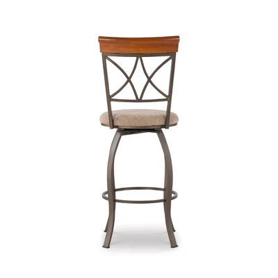 29" Carter Swivel Barstool Metal/Tan/Cherry - Powell Company 7 29" Carter Swivel Barstool Metal/Tan/Cherry - Powell Company - Image 5