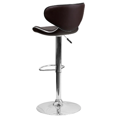 Emma And Oliver Contemporary Cozy Mid-Back Vinyl Adjustable Height Barstool 8 Emma And Oliver Contemporary Cozy Mid-Back Vinyl Adjustable Height Barstool - Image 6