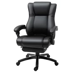 Vinsetto Executive High Back Office Chair Executive Computer Desk Chair With PU Leather, Adjustable Height And Retractable Footrest, Black -Luxe Living Interiors Shop GUEST 9e0e861c a2db 4bff b3f1 ea4ada474799