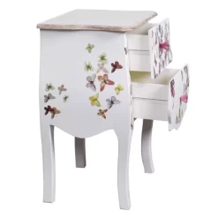 2 Drawer Butterfly Print Accent Cabinet White - Stylecraft -Luxe Living Interiors Shop GUEST 9e36efa7 cd04 4171 b5ee 5e6f965157d9