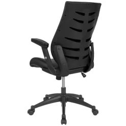 Merrick Lane High-Back Black Faux Leather Executive Swivel Office Chair With Molded Foam Seat And Adjustable Arms -Luxe Living Interiors Shop GUEST 9e5768fa 9eef 4349 b321 32043339ad47