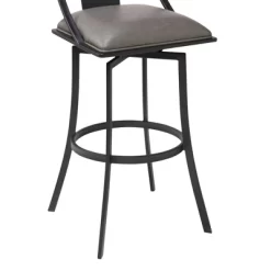 30" Brisbane Faux Leather Metal Counter Height Barstool Gray/Black - Armen Living -Luxe Living Interiors Shop GUEST 9f3e1a5e 02ea 4085 8077 204f4c605447