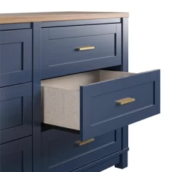 Henry 6 Drawer Walnut Top Wide Dresser Navy - Room & Joy -Luxe Living Interiors Shop GUEST 9fdb10ac d25e 4aa4 a3e3 7fddd0b13ccb