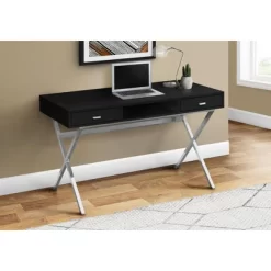 Monarch Specialties Laptop Table With Drawers And Open Shelf Computer, Writing Desk, Metal Sturdy Legs, 48" L -Luxe Living Interiors Shop GUEST a005fe5e f593 4663 9054 698c71f52e6a