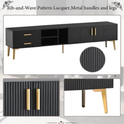 Modern TV Stand For TVs Up To 77'' With 5 Champagne Legs-ModernLuxe -Luxe Living Interiors Shop GUEST a0b2bcf0 1b3f 4690 b135 8e76b8b2fce1