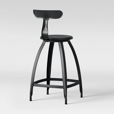 Seidler Architect Industrial Counter Height Barstool Black - Project 62™ 5 Seidler Architect Industrial Counter Height Barstool Black - Project 62™ - Image 3